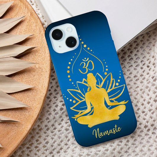 Lotus & Om – 名前パーソナライズされたミニマリスト Case-Mate iPhoneケース