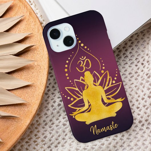 Lotus & Om – 名前パーソナライズされたミニマリスト Case-Mate iPhoneケース