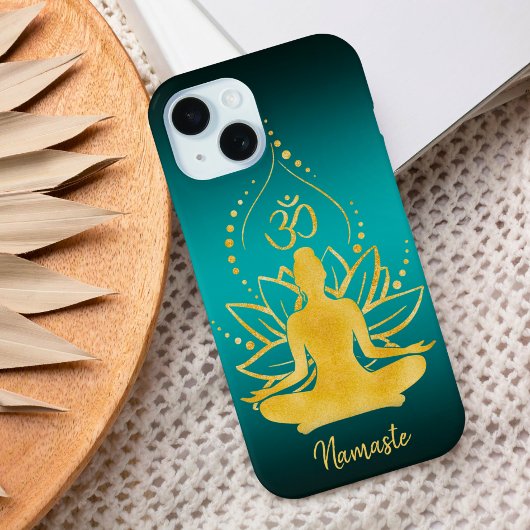 Lotus & Om – 名前パーソナライズされたミニマリスト Case-Mate iPhoneケース