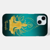 Lotus & Om – 名前パーソナライズされたミニマリスト Case-Mate iPhoneケース (裏面 (横))