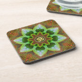 Lotus Om Mandala Geometric Art : Set of 6 コースター (左側)