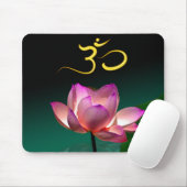 Lotus/Pink+Magenta+Om、DIY文字 マウスパッド (マウス)