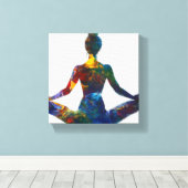 Lotus Pose Streted Canvas Print キャンバスプリント (インサイチュ (ウッドフロア))