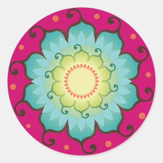 Lotus Radiant Stickers ラウンドシール (正面)