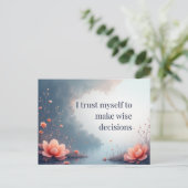 Lotus Reflection Affirmation Empower Inner Wisdom ポストカード (スタンド正面)