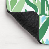 Lotus Ribbon in Green + Aqua Personalized マウスパッド (コーナー)