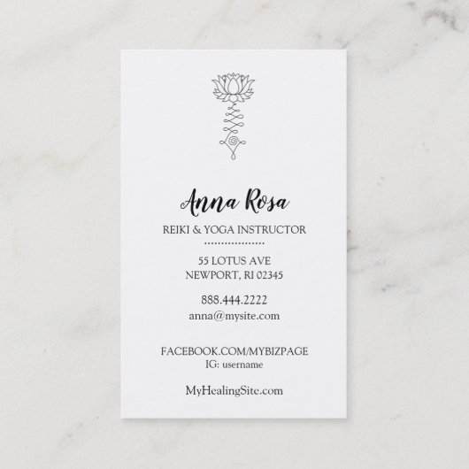 *~* Lotus Sparkle Rays霊気のエネルギー修復 名刺 (裏面)