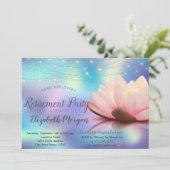 Lotus String Lightsホログラフィック退職パーティー 招待状 (スタンド正面)