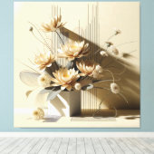 Lotus Structure in Beige キャンバスプリント (インサイチュ (ウッドフロア))