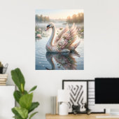 Lotus Swan Dawn Lake ポスター (ホームオフィス)