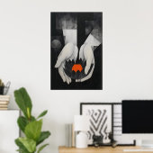 Lotus Wall Art Print - Abstract Hands with ポスター (ホームオフィス)