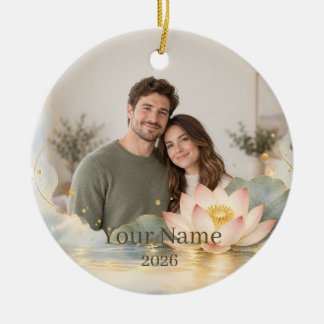 Lotus Water Custom Photo Ornament セラミックオーナメント