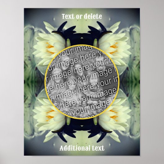 Lotus Water Lily Flower Create Your Own Photo ポスター (正面)