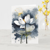 Lotus - Watercolor flowers カード (黄色い花)