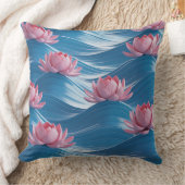 Lotus Wave Relief 3D Batik Motif クッション (ブランケット)