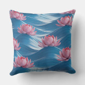 Lotus Wave Relief 3D Batik Motif クッション (裏面)