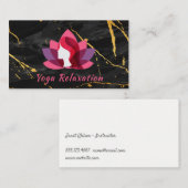 Lotus Womanロゴ |黒い金ゴールド大理石 名刺 (正面/裏面)