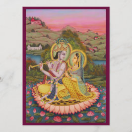 lotusInvitationのKrishnaそしてRadha 招待状
