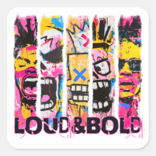 Loud & はっきりした – グラフィティ通りアートデザイン スクエアシール
