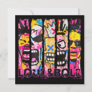 Loud & はっきりした – グラフィティ通りアートデザイン 招待状
