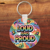 Loud and Proud ― カラフルなサイケデリックLGBTQ+サポーター キーホルダー (裏面)