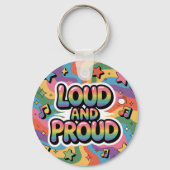 Loud and Proud ― カラフルなサイケデリックLGBTQ+サポーター キーホルダー (裏面)