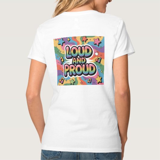 Loud and Proud ― カラフルなサイケデリックLGBTQ+サポーター Tシャツ (裏面)