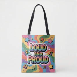 Loud and Proud – Colorful Psychedelic LGBTQ+ Ally  トートバッグ