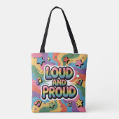 LOUD AND PROUD | LGBTQ+ Pride Ally トートバッグ (裏面)