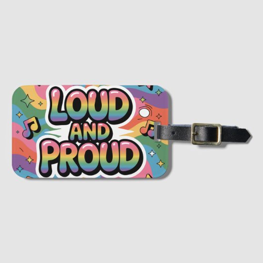 LOUD AND PROUD | LGBTQ+ Pride Ally ラゲッジタグ (正面横)