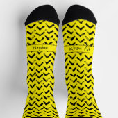 Loud Chevron Black and Yellow Name Initials ソックス (上部)