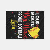 Loud Mouth Big Heart Proud Softll Lala Mother's Da フリースブランケット (正面(横))