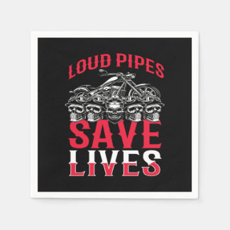 Loud Pipes Save Lives Motorcycle Biker スタンダードカクテルナプキン