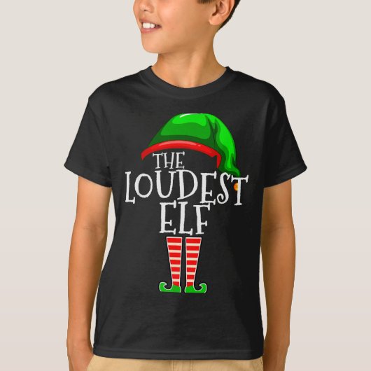 Loudest Elf Group Matching Family Christmas Loud F Tシャツ (正面)
