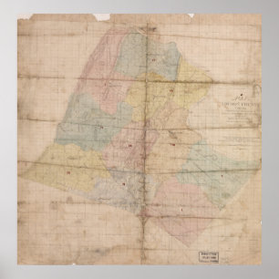 Loudoun郡ヴァージニア(1861年)のヴィンテージの地図 ポスター