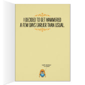 Louieフクロウのおもしろいで新しい帽子のバースデー・カード (内側 (右))