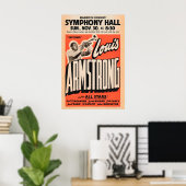 Louis Armstrong jazz poster - Satchmo at Symphony ポスター (ホームオフィス)