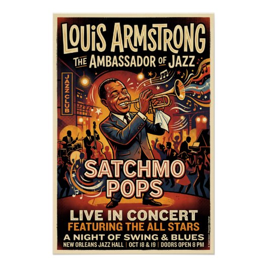 Louis Armstrong – Satchmo Pops  ポスター (正面)