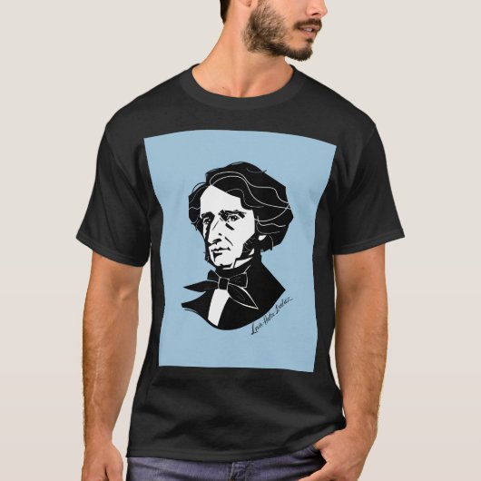 Louis-Hector Berlioz （色付き背景） Tシャツ (正面)