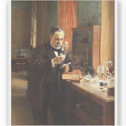 Louis Pasteur Portrait Sticker — Albert Edelfeldt  シール (正面)