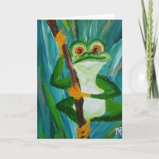 LOUIS the おもしろい Frog - Greeting Card カード (正面)