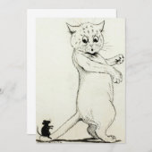 Louis Wainによる猫とネズミ サンキューカード (正面/裏面)