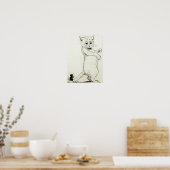 Louis Wainによる猫とネズミ ポスター (キッチン)