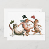 Louis Wainのステップキャッツを見る ポストカード (正面/裏面)