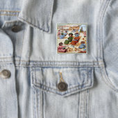 Louis Wainのビーチで猫たち 缶バッジ (インサイチュ)