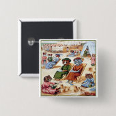 Louis Wainのビーチで猫たち 缶バッジ (正面&裏面)