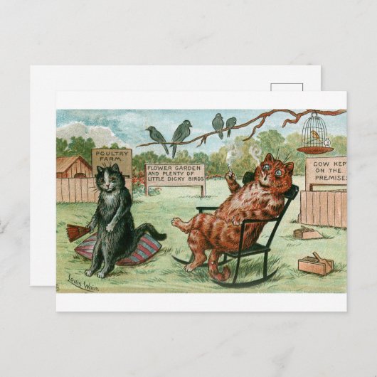 Louis Wainのファームキャッツ ポストカード (正面/裏面)