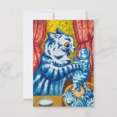 Louis Wainの猫と子猫 サンキューカード (正面)
