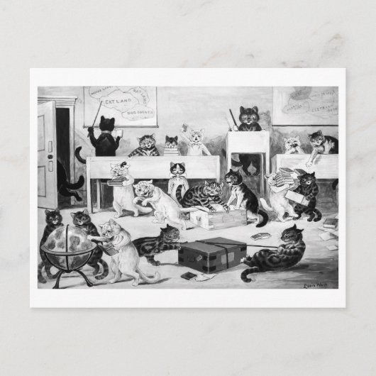 Louis Wainの猫教室 ポストカード (正面)