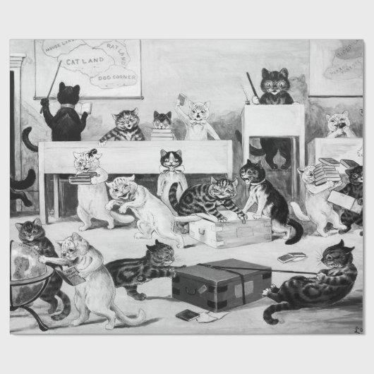 Louis Wainの猫教室 ラッピングペーパー (フラット)
